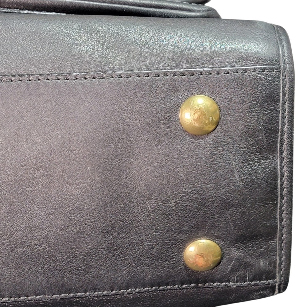 VTG Coach Hampton Legacy Turn Lock Briefcase Shoulder Bag Leather Black - Picture 9 of 16